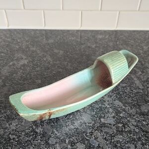 Vintage Gonder Pottery Ceramic Glazed Sampan Asian Succulent Boat Planter